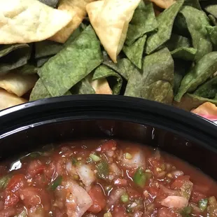 Fresh made chips and salsa! To die for!