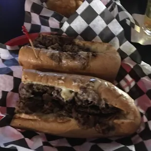 Famous Philly with Mushrooms and house made potato chips. This is the large (12 inches)