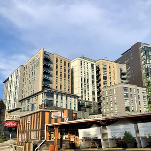 They have those little tents to help with social distancing.