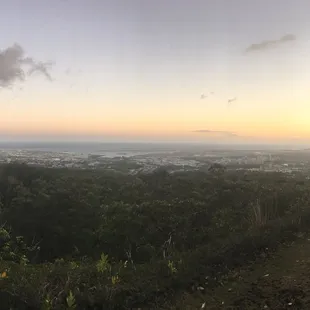 Sunset on the way back down.