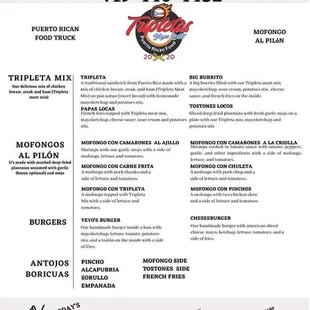 Tripletas Yeyo Will - Menu