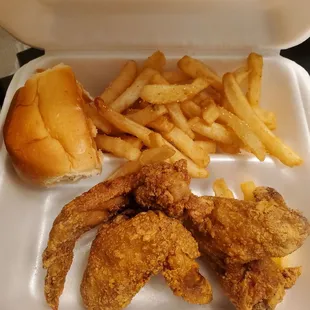 3 wings w/french fries small platter.