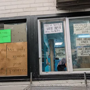 Drive-Thru Window Menu