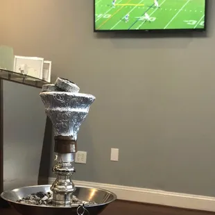 Smoking and watching the football game