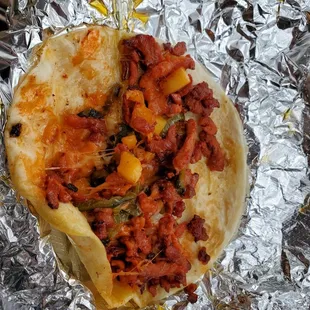 Americano pre-sauce (pastor, mango, peppers, and cheese)