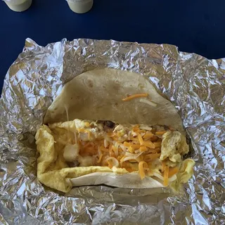 Potato Egg and Cheese Taco Breakfast