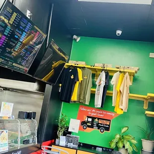 a woman sitting at a counter