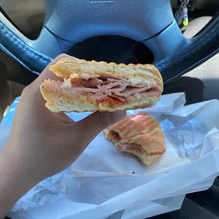 A packed and delicious chipotle ham panini