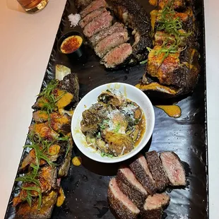 Chef&apos;s Beef Flight-Beef Rib, Ribeye, NY Strip and Waygu Strip