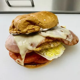 Grilled Chicken Cordon Blue Sandwich.