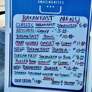 Breakfast Menu
