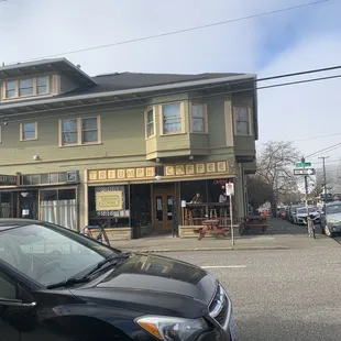 across the street from the shop