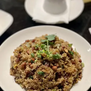 Stir fried sticky rice with Chinese sausage