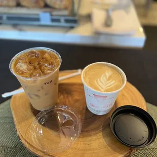 Flash Brew (almond milk) &amp; Hazelnut (oat) latte