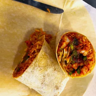 Triuno Burrito with Shrimp