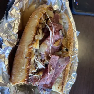 a half eaten sandwich