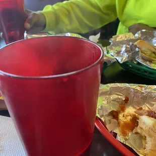 a hot dog and a drink