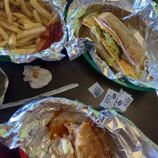 a sandwich and french fries