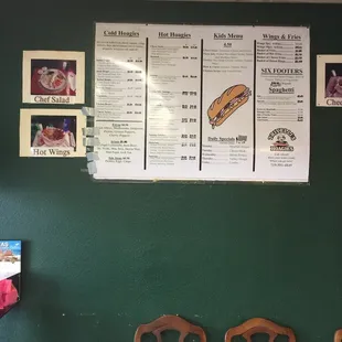 The menu