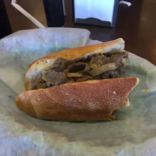 Classic cheese steak. Bread is amazing