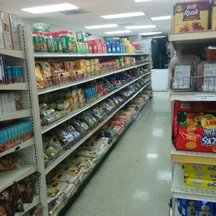 shelves of snacks and snacks