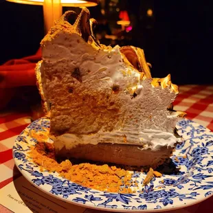 Butterfinger pie. Just throw all caution to the wind and order this monster!