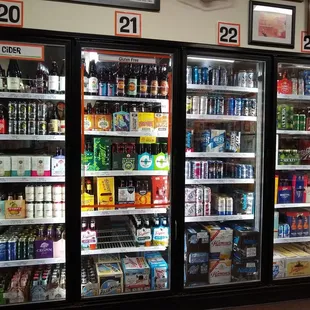 a variety of beverages