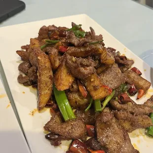 Spicy lamb and potatoes