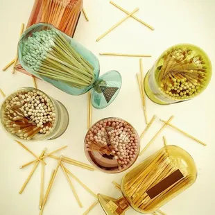 Strike It Up! A great find from our trip to Market, these colorful Cloches from @skeemdesign come with 120 matches and a strike-on-bottle