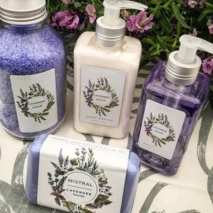 Relaxing Lavender. Mistral Luxury French Bath &amp; Body Care are a great gift. We carry Soaps, Hand Lotion, Body Cream, &amp; Bath Salts