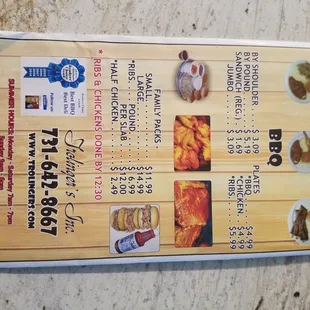 menu