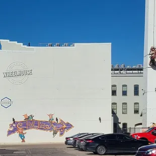 Parking lot and outside of building