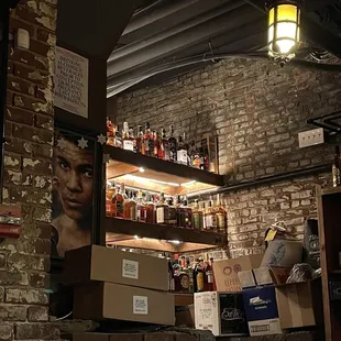 Their stash of booze, the bourbon was cheap and they had a wide selection of the good stuff.