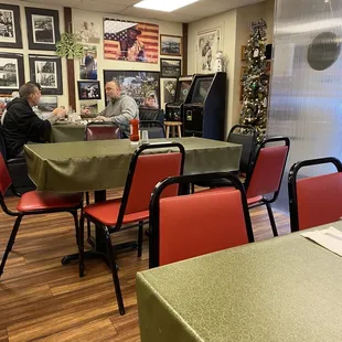 two men sitting at a table