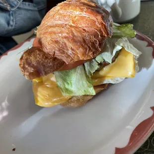 Croissant breakfast sandwich