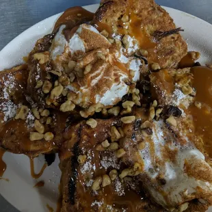 Pumpkin Brioche French Toast with caramel and walnuts. Another delicious creation you can occasionally find on the weekends.