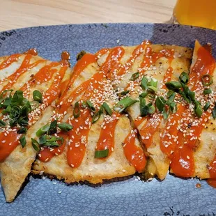 Chicken and Kimchi Quesadilla