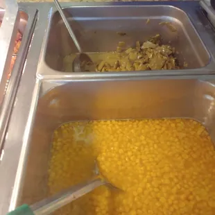 Corn and green beans on the bar