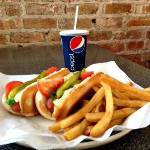 the #1 (2 hot dogs a fry and drink)