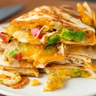 a stack of quesadillas