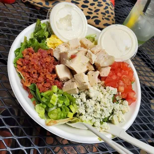 Cobb salad, taste was pretty good with everything except for the chicken that was way off for me