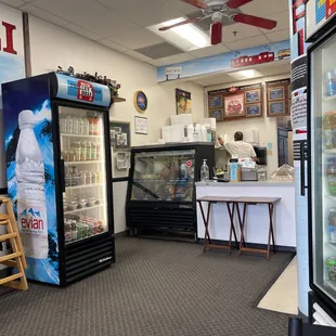 the inside of a deli