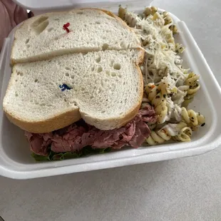 Beefy Cado and pasta salad