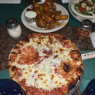 Cheese Pizza and Wings $25-$30