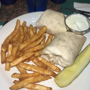 Buffalo Chicken Wrap w/ Fries $15