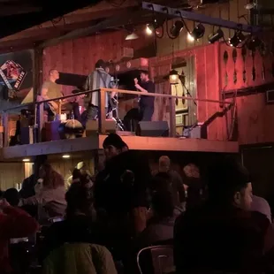 Live band playing inside the lodge
