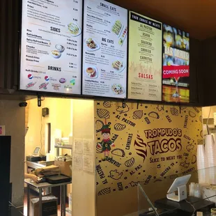 Order counter and menu