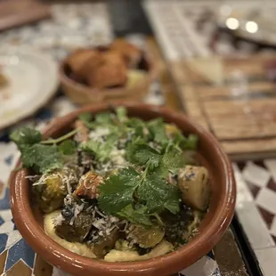 a bowl of food on a table