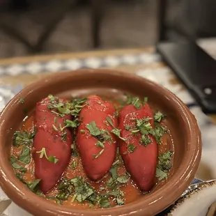 a bowl of food on a table