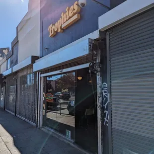 Outside, good luck finding parking on Fairfax